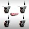 Service Caster 3'' SS Maroon Poly Swivel 7/8'' Expanding Stem Caster Set 2 Total Lock Brakes, 4PK SCC-SSEXTTL20S314-PPUB-MRN-2-S-2-78 - alternate 3